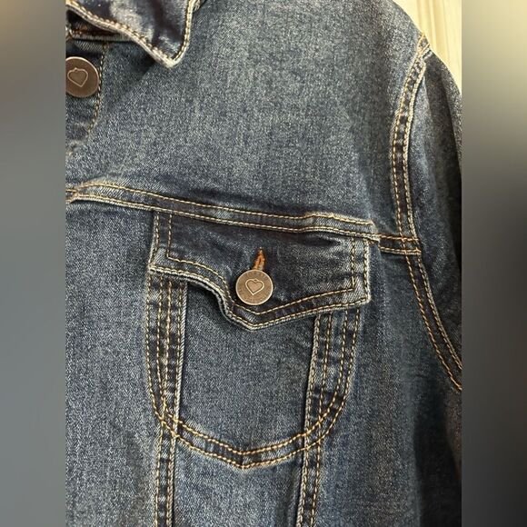Torrid Womens size 1 Denim‎ Trucker Jacket Medium Wash Stretch Pockets - Picture 16 of 16